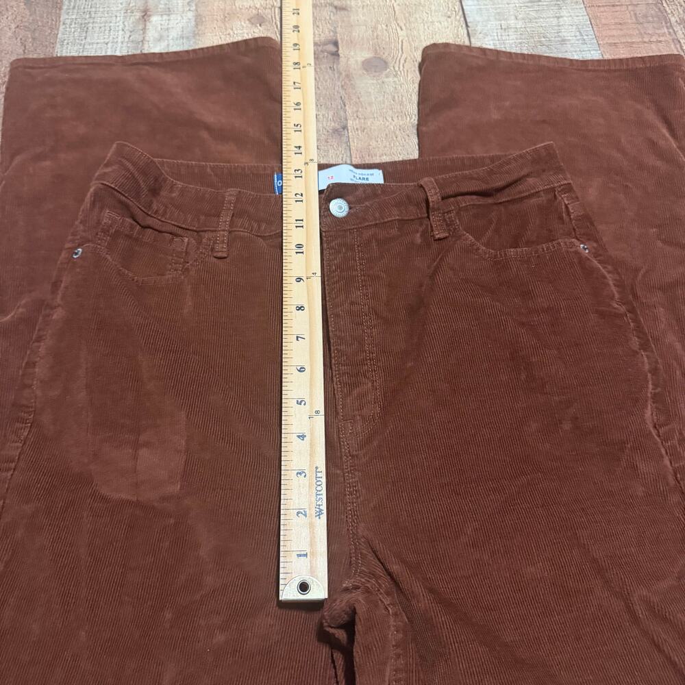 Old Navy Women's Brown Higher High-Rise Flare Corduroy Pants Sz 12 Fall Preppy - Picture 6 of 7